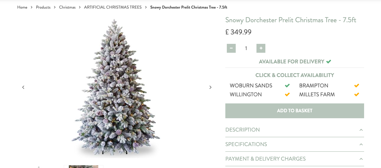 Click & Collect voor de kerst collectie van Frosts Garden Centre