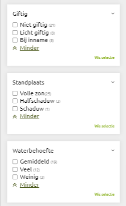 Productfilter webshops