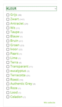 Voorbeeld productfilter